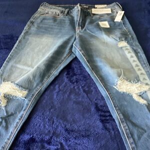 Light Wash Distressed Denim Jeans